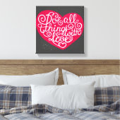 Doe alles met Love Red Canvas Afdruk (Insitu (Slaapkamer))