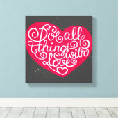Doe alles met Love Red Canvas Afdruk (Insitu (Houten vloer))