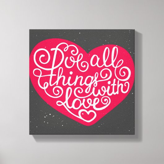 Doe alles met Love Red Canvas Afdruk (Voorkant)