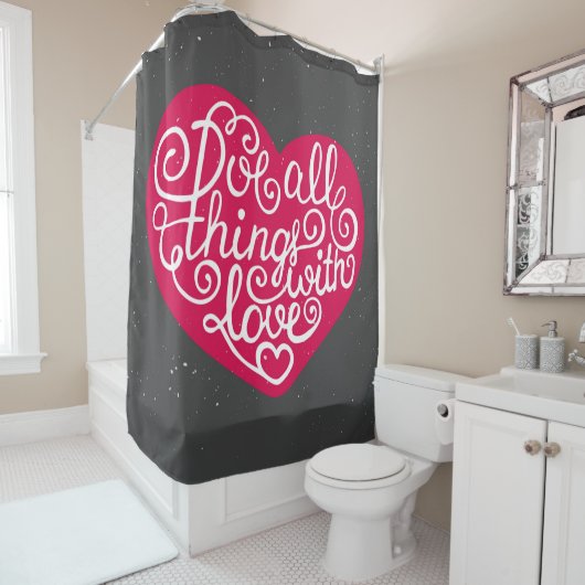 Doe alles met Love Red Douchegordijn (In situ)