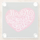 Doe alles met Love Red Glazen Onderzetter (Achterkant)