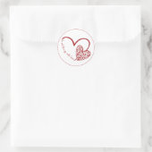 Doe alles met Love Red Heart Valentijn Classi Ronde Sticker (Tas)