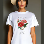 Doe alles van het hart van de rode roze bloem t-shirt