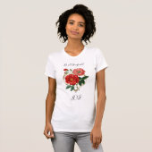 Doe alles van het hart van de rode roze bloem t-shirt (Voorkant volledig)