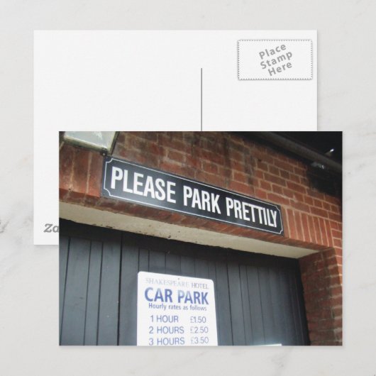 Doe alsjeblieft prettig parkeren! briefkaart (Voorkant / Achterkant)