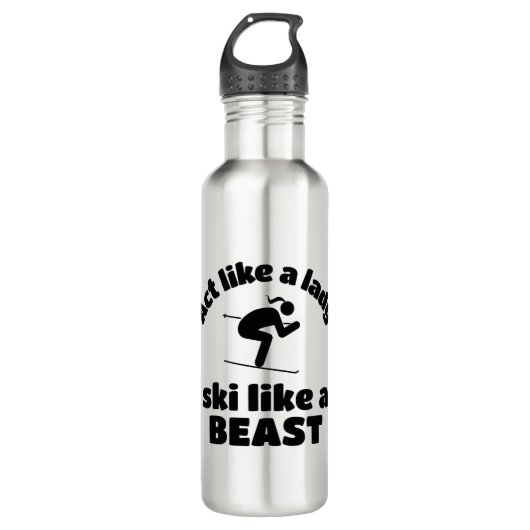 Doe alsof een dame als een beest speelt - skiën (4 waterfles  (Voorkant)