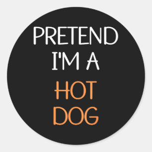 Doe alsof een hotdog kostuum feest grappige Hallow Ronde Sticker