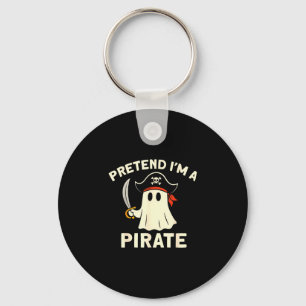 Doe alsof een piraat grappige halloween geest kost sleutelhanger