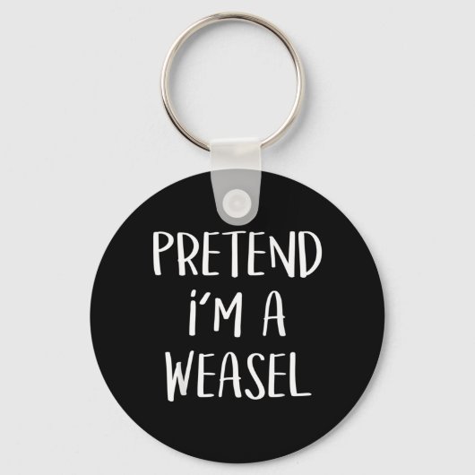Doe alsof een Wezel Kostuum Feest Grappige Hallowe Sleutelhanger (Voorkant)