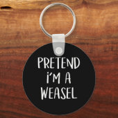 Doe alsof een Wezel Kostuum Feest Grappige Hallowe Sleutelhanger (Voorkant)