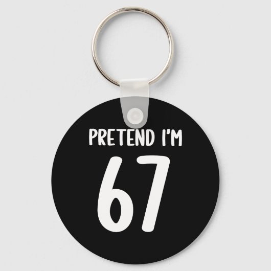 Doe alsof ik 67 Meme Zes Zeven Grappig 67 Hallowee Sleutelhanger (Voorkant)