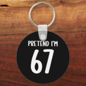 Doe alsof ik 67 Meme Zes Zeven Grappig 67 Hallowee Sleutelhanger (Voorkant)