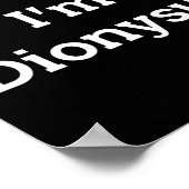 Doe alsof ik ben Dionysus Kostuum Grappig Grieks H Poster (Hoek)