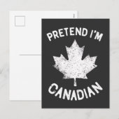 Doe alsof ik Canadees ben Canadese Dag Canadees Feestdagenkaart (Voorkant / Achterkant)