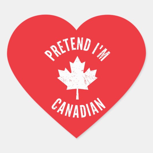 Doe alsof ik Canadees Canada Dag Canadese Hallowee Hart Sticker (Voorkant)