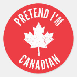 Doe alsof ik Canadees Canada Dag Canadese Hallowee Ronde Sticker