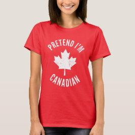 Doe alsof ik Canadees Canada Dag Canadese Hallowee T-shirt