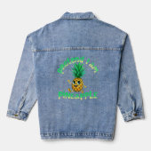 Doe alsof ik een ananas ben - Grappig & Schattige Denim Jacket (Achterkant)