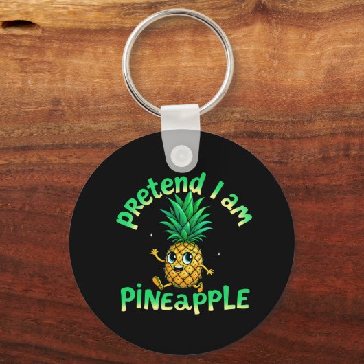 Doe alsof ik een ananas ben - Grappig & Schattige  Sleutelhanger (Achterkant)
