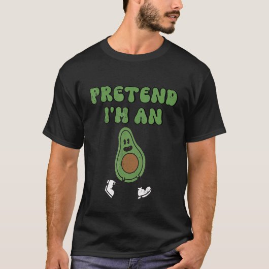Doe alsof ik een avocado luie Halloween kostuum re T-shirt (Voorkant)