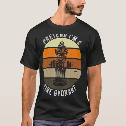 Doe alsof ik een brandkraan ben Retro Lazy Hallowe T-shirt (Voorkant)