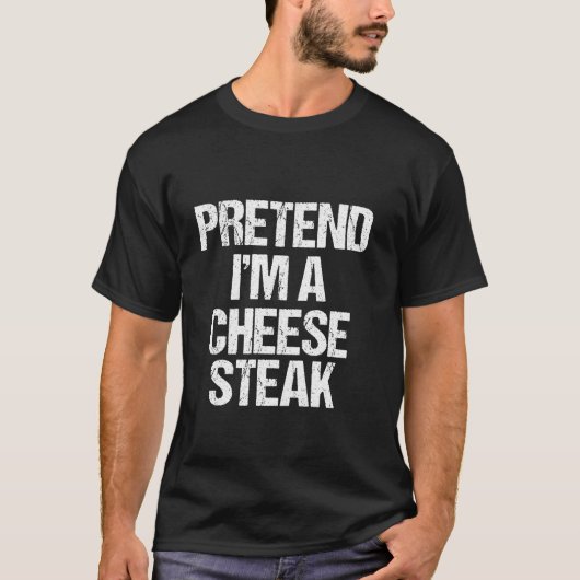 Doe alsof ik een cheesesteak kostuum grappig Lazy T-shirt (Voorkant)