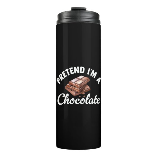 Doe alsof ik een chocoladereep ben thermosbeker (Voorkant)