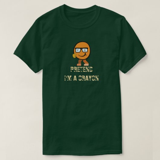 Doe alsof ik een Crayon Think Character speels gra T-shirt (Design voorkant)