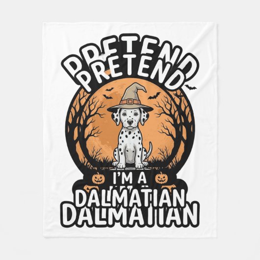 Doe alsof ik een Dalmatische Halloween hond ben Fleece Deken (Voorkant)