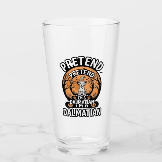 Doe alsof ik een Dalmatische Halloween hond ben Glas (Voorkant)