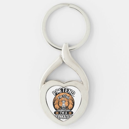 Doe alsof ik een Dalmatische Halloween-hond ben Sleutelhanger (Voorkant)