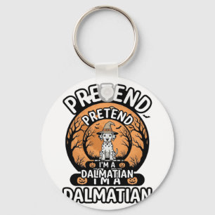 Doe alsof ik een Dalmatische Halloween hond ben Sleutelhanger