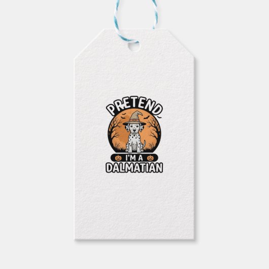 Doe alsof ik een Dalmatische Halloween-hond ontwer Cadeaulabel (Voorkant)