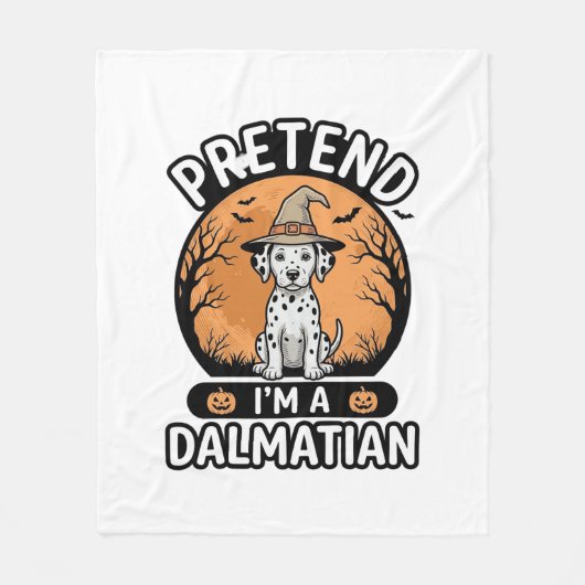 Doe alsof ik een Dalmatische Halloween-hond ontwer Fleece Deken (Voorkant)