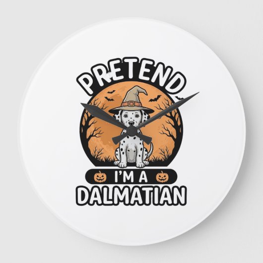 Doe alsof ik een Dalmatische Halloween-hond ontwer Grote Klok (Voorkant)