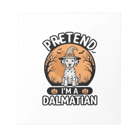 Doe alsof ik een Dalmatische Halloween-hond ontwer Notitieblok (Voorkant)