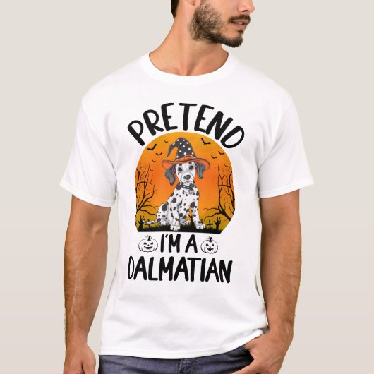 Doe alsof ik een Dalmatische hond Halloween (3) T-shirt (Voorkant)