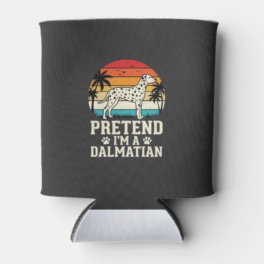 Doe alsof ik een Dalmatische Retro Hond ben Blikjeskoeler (Voorkant)
