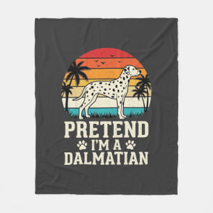 Doe alsof ik een Dalmatische Retro Hond ben Fleece Deken