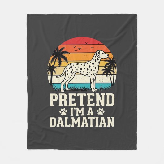 Doe alsof ik een Dalmatische Retro Hond ben Fleece Deken (Voorkant)