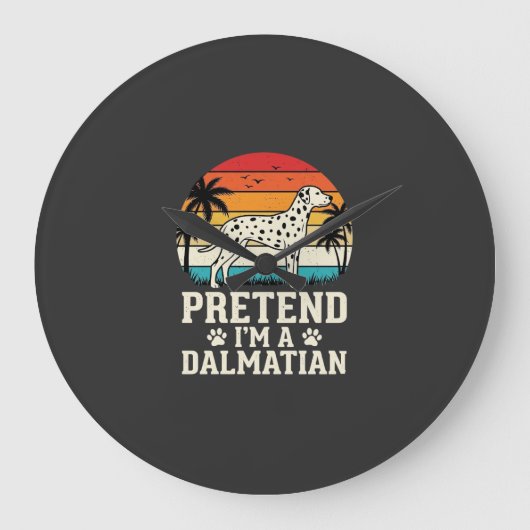 Doe alsof ik een Dalmatische Retro Hond ben Grote Klok (Voorkant)