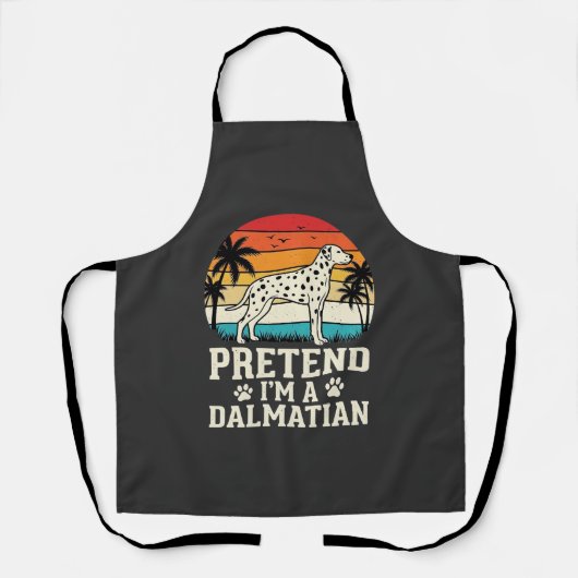 Doe alsof ik een Dalmatische Retro Hond ben Schort (Voorkant)