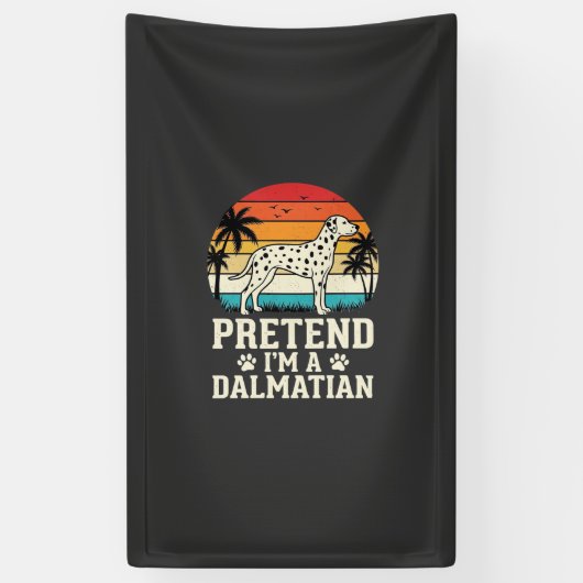Doe alsof ik een Dalmatische Retro Hond ben Spandoek (Verticaal)