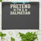 Doe alsof ik een Dalmatische Retro Hond ben Theedoek (Gevouwen)
