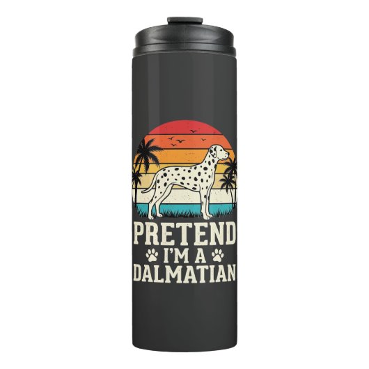 Doe alsof ik een Dalmatische Retro Hond ben Thermosbeker (Voorkant)