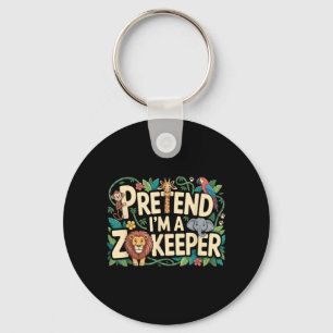 Doe alsof ik een dierenverzorger ben sleutelhanger