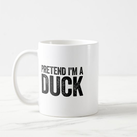 Doe alsof ik een eendenkostuum ben dat past bij he koffiemok (Links)