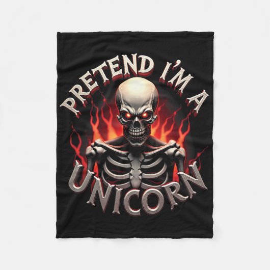 Doe alsof ik een eenhoornskelet ben Funny Easy Hal Fleece Deken (Voorkant)