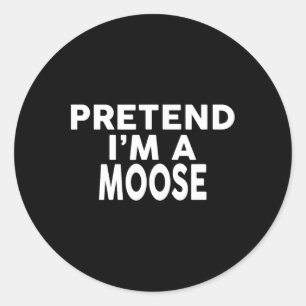 Doe alsof ik een eland Halloween-kostuum ben Ronde Sticker