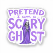 Doe alsof ik een enge geest ben - grappige Hallowe Sticker (Voorkant)